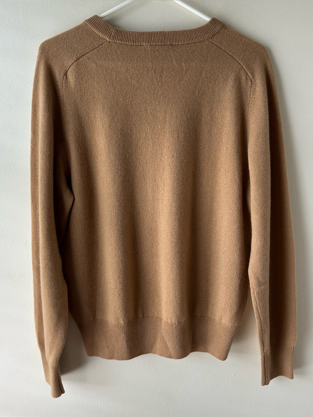 Ann Taylor 100% Cashmere Crewneck Sweater Camel Tan XL - Picture 8 of 8